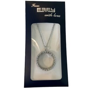 Two EFFY Charm Necklaces Silver Tone Floating Charm Keepsake Pendant